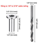 DIY T316 Grommets Sleeves for Deck/Level & Stair Posts 1/8"-3/16"