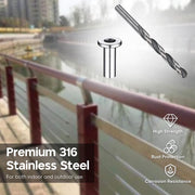 DIY T316 Grommets Sleeves for Deck/Level & Stair Posts 1/8"-3/16"