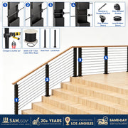 DIY Railing Post - 2x2x36in T304 Stainless Steel Stair Post 16-Gauge