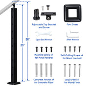 DIY Railing Post - 2x2x36in T304 Stainless Steel Stair Post 16-Gauge