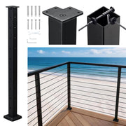 DIY Railing Post - 2x2x36in T304 Stainless Steel Single Corner Post 16-Gauge