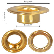 1/4" #0 Brass Grommets and Washers Pack 2000