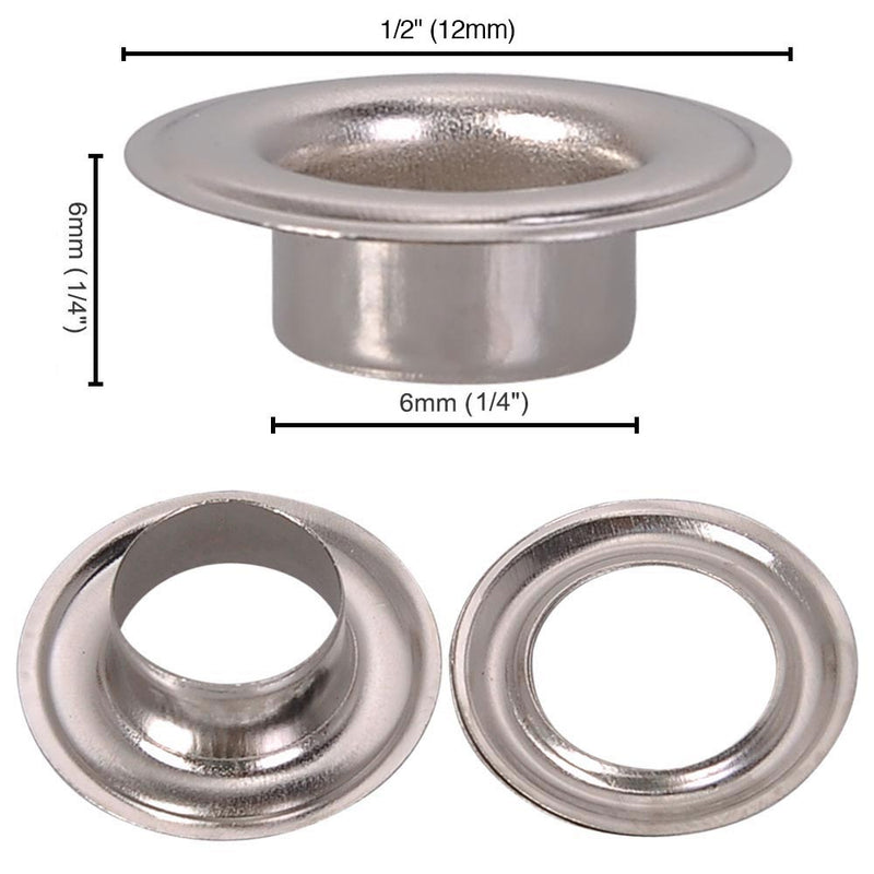1/4" #0 Nickel Grommets and Washers Pack 2000