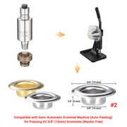 DIY #2 Self-Piercing Grommet Dies for Semi-Auto Grommet Machines