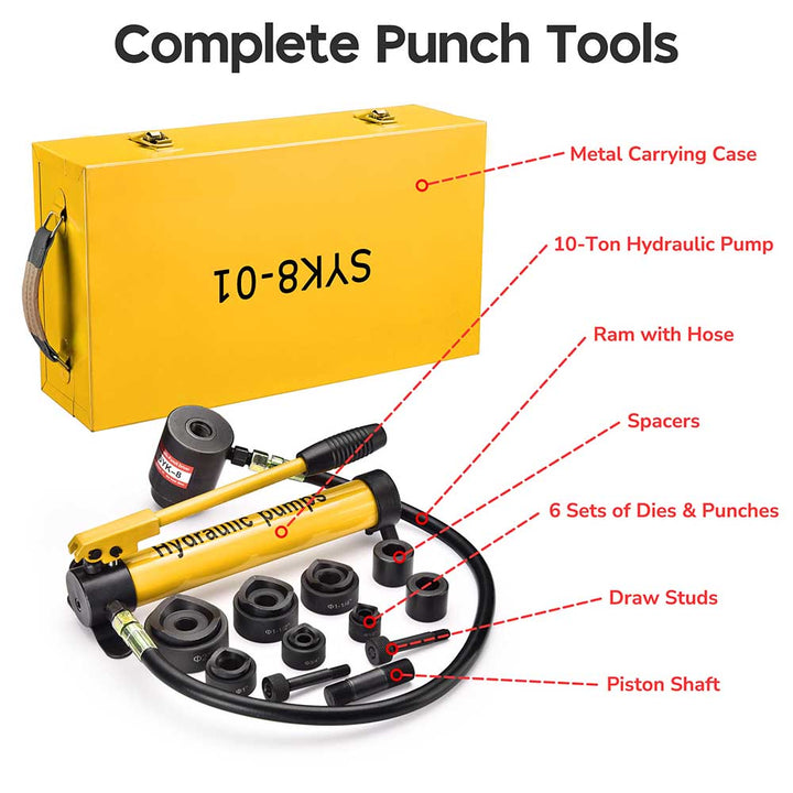 DIY 10Ton Hydraulic Punch Driver Tool Kit w/ 6 Dies The DIY Outlet
