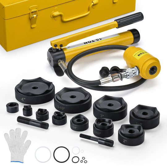 DIY 15-Ton Hydraulic Punch Driver Tool Kit w/ 10 Dies