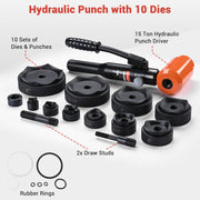 DIY Hydraulic Punch 15-Ton Knock Out Set with 10 Dies