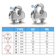 DIY Wire Rope Clip Stainless Steel Cable Fasteners 18ct.