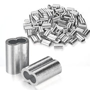 DIY 3/16" Wire Rope Ferrule Aluminum Oval Sleeves 100ct.