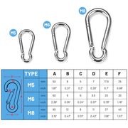 DIY Wire Rope Spring Gate Carabiners 304Stainless Steel