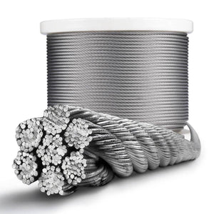 DIY 7x19 Wire Rope T316 Stainless Steel Cable 3/16"x500' (4.8mm)