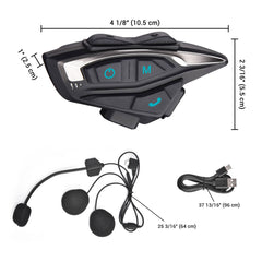 Helmet Intercom Headset Bluetooth 5.2 FM Radio 8 Riders