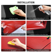 DIY 3D Red Carbon Fiber Hood Wrap Auto Vinyl Wrap Roll 5x98ft