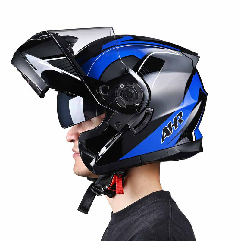 Flip Up Modular Helmet DOT Blue