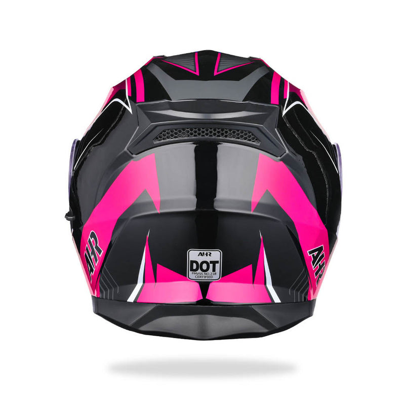 Flip Up Modular Helmet DOT Black Pink