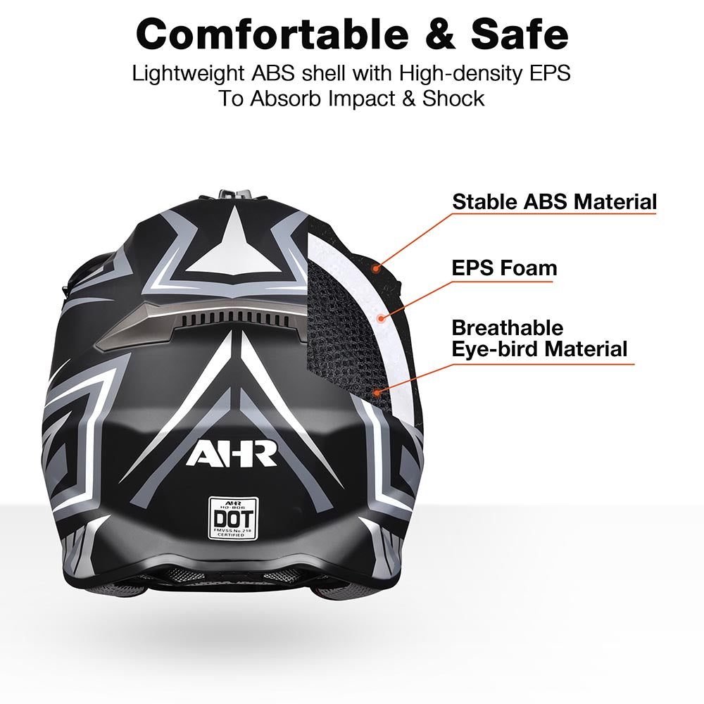 DIY AHR Dirt Bike Helmet DOT Full Face MX Motocross Helmet Black DIY AHR Dirt Bike Helmet DOT Full Face MX Motocross Helmet Black