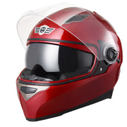 Full Face Dual Visors DOT Motor Helmet Red S M L XL