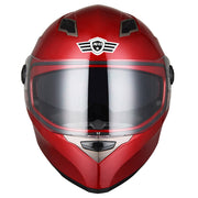 Full Face Dual Visors DOT Motor Helmet Red S M L XL