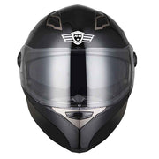 Full Face Dual Visors DOT Motor Helmet Glossy Black S M L XL