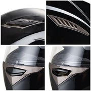 Full Face Dual Visors DOT Motor Helmet Glossy Black S M L XL