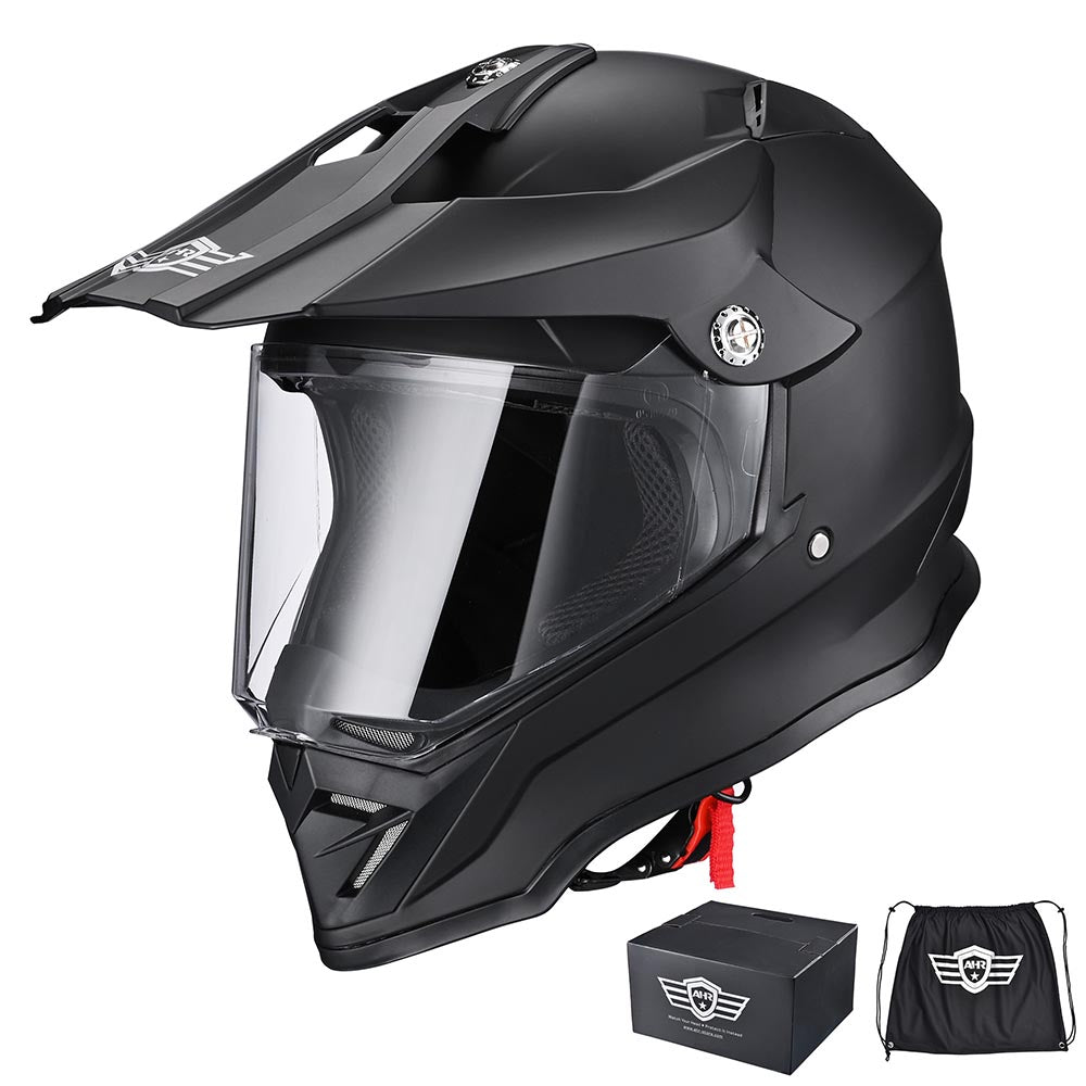adult medium dirt bike helmet AHR Full Face Dirt Bike Helmet DOT Adult Offroad Black
