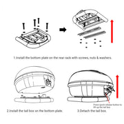 DIY White Motorcycle Trunk with Backrest, Quick Release Options