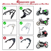DIY White Motorcycle Trunk with Backrest, Quick Release Options