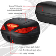 DIY Motorcycle Trunk with Lights, Quick Release for 2-Traveler