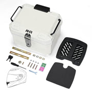 DIY White Boxy Motorcycle Trunk with Backrest