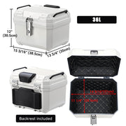 DIY White Boxy Motorcycle Trunk with Backrest