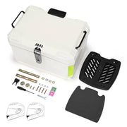 DIY White Boxy Motorcycle Trunk with Backrest