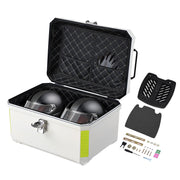 DIY White Boxy Motorcycle Trunk with Backrest