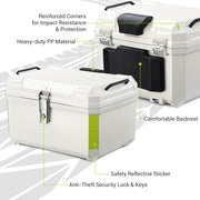 DIY White Boxy Motorcycle Trunk with Backrest