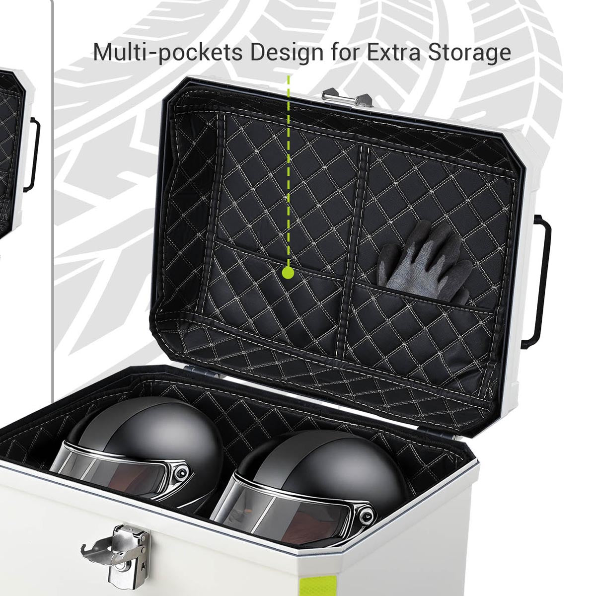 DIY White Boxy Motorcycle Trunk with Backrest