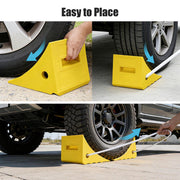 DIY Wheel Chocks with Rope & Handle for 35in Tire, 66,000lbs GVWR