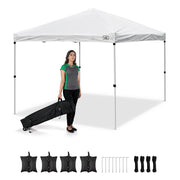 DIY White Pop Up Canopy Tent Wheeled Bag Included, Optional Sides