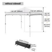 DIY White Pop Up Canopy Tent Wheeled Bag Included, Optional Sides