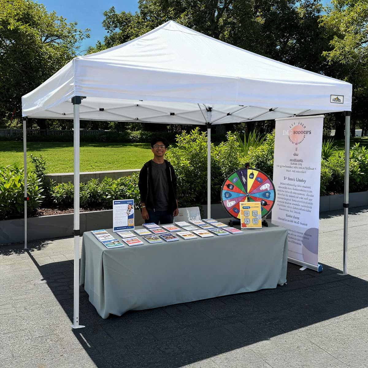 pop up shop tent DIY White Pop Up Canopy Tent Wheeled Bag Included, Optional Sides