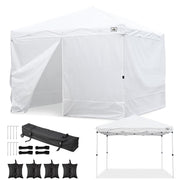 DIY White Pop Up Canopy Tent Wheeled Bag Included, Optional Sides