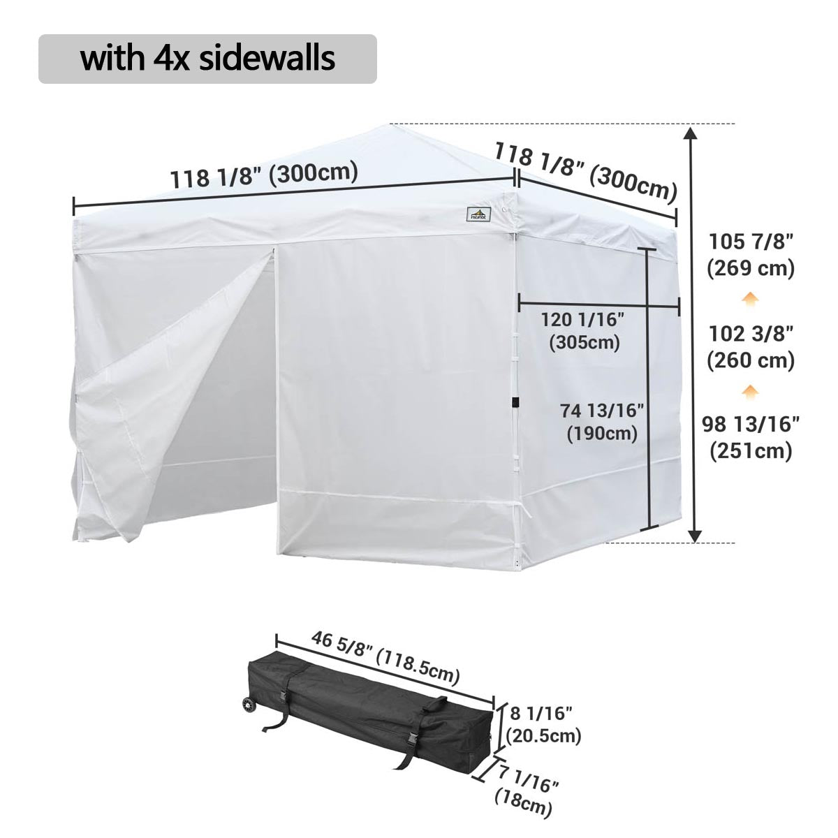 pop up tent in bag DIY White Pop Up Canopy Tent Wheeled Bag Included, Optional Sides