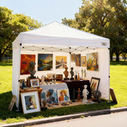 DIY White Pop Up Canopy Tent Wheeled Bag Included, Optional Sides