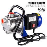 DIY 1.3HP Electric Water Pump Sump Pump Stainless Steel 770gph