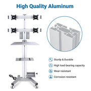 DIY NexusX 4-Monitor Mobile Workstation Cart Fits 10-21in Screens