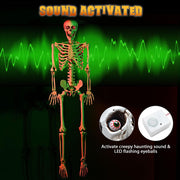 DIY Halloween Animated Skeleton with Light Up Eyes Sound Activated