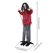 DIY 5ft Halloween Animatronics Standing Zombie Sound & Touch Activated