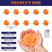 DIY 10FT Halloween Marigold String Lights Garland Fall Decor, 2ct.