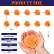 DIY 20FT Halloween Marigold String Lights Garland Fall Decor, 2ct.