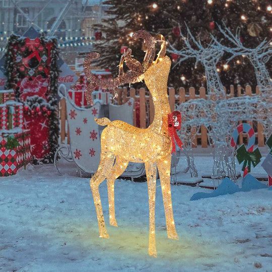 DIY Light Up Reindeer Christmas Yard Lawn Decor, 1-piece(Buck)