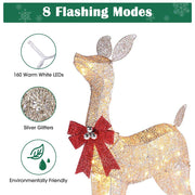 Light Up Reindeer Outdoor Christmas Yard, 2pcs(Doe & Fawn)