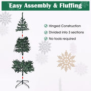 6 feet Faux Christmas Tree with Ribbon Metal Stand